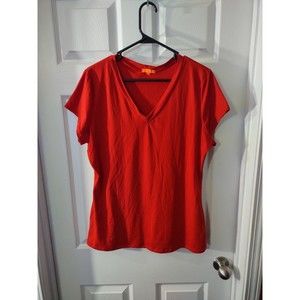 Wet Look T Shirt Size 2XL (Looks Small) Red Short Sleeve